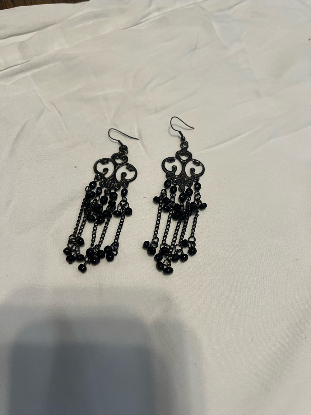 Black Dangle Chandelier Earrings - Women Jewelry